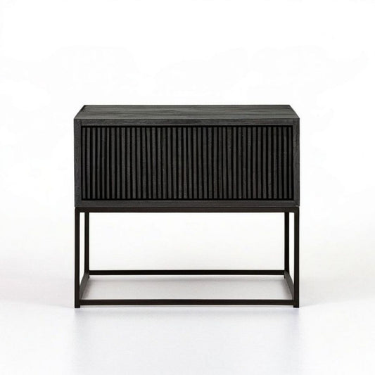 Nachttisch mit Schublade, 60 x 40 x 60 cm, Schwarz