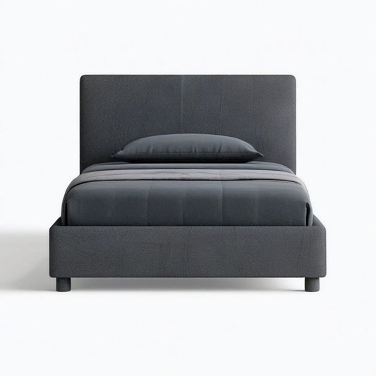 Gepolstertes Bettgestell 160 x 200 cm mit hohem Kopfteil, Anthrazit